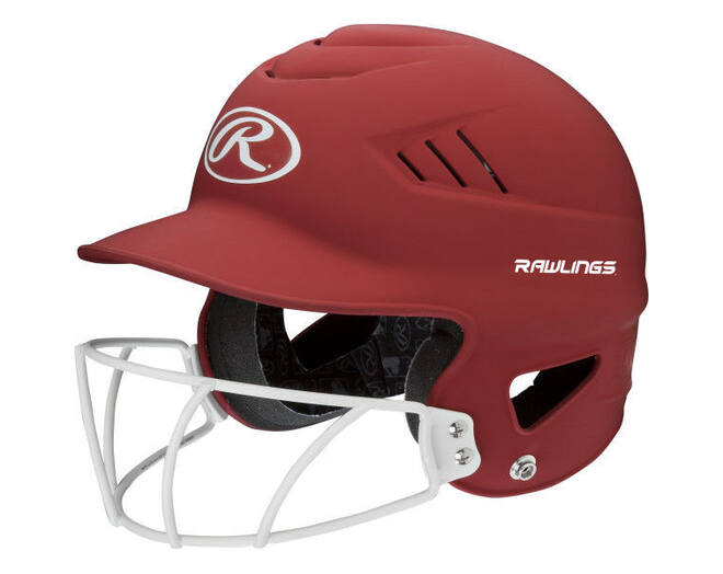 Rawlings Highlighter softball hjelm med gitter i farverne orange, pink eller rød