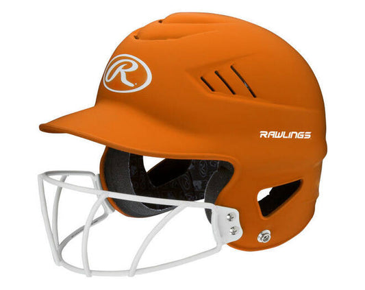 Rawlings Highlighter softball hjelm med gitter i farverne orange, pink eller rød