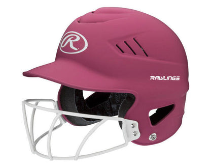 Rawlings Highlighter softball hjelm med gitter i farverne orange, pink eller rød